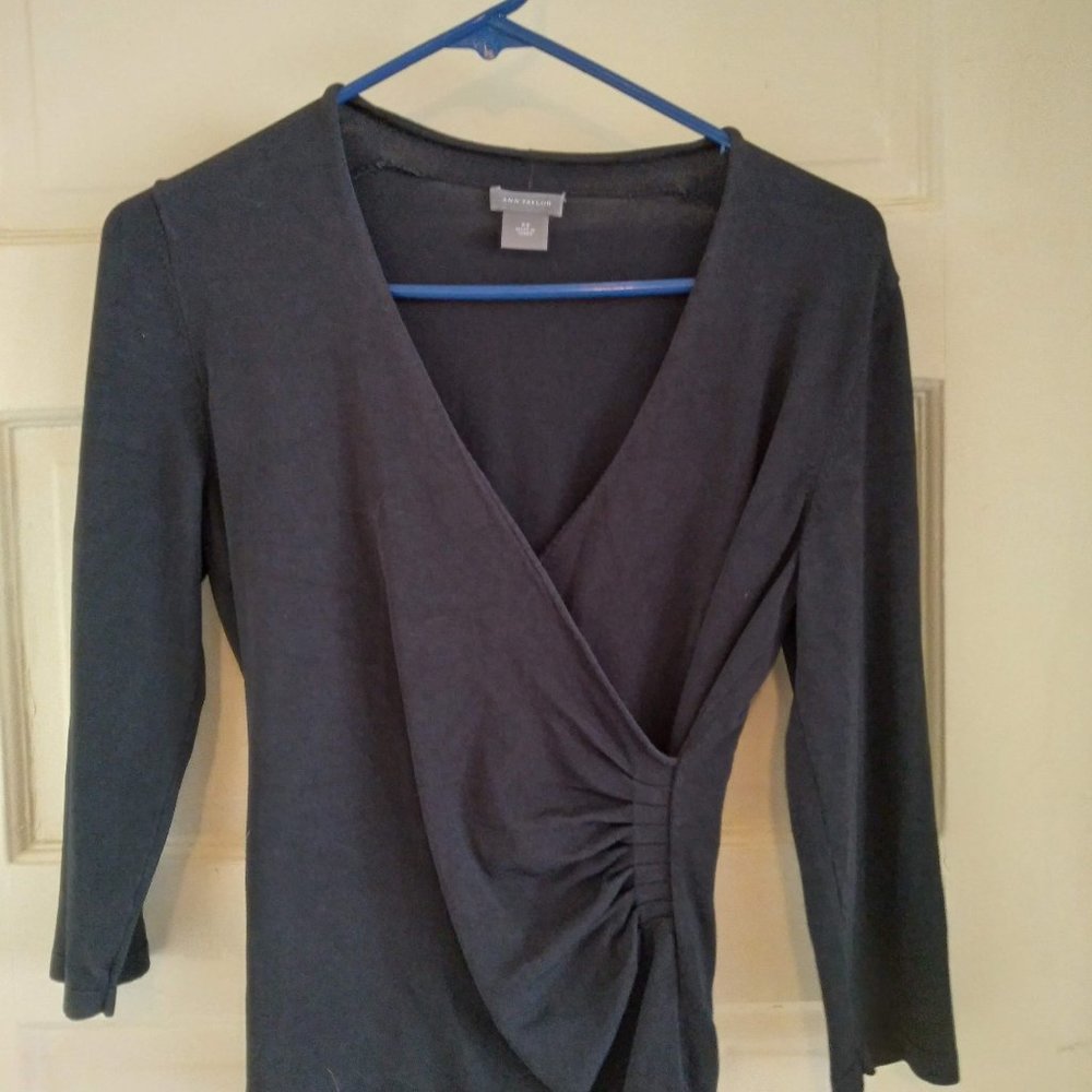 ANN Taylor Black wrap cardigan. Size XS
